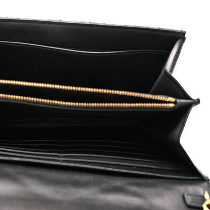 Lambskin Studded Quilted Medusa Wallet on Chain Crossbody Black Gold