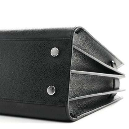 Grained Calfskin Baby Sac De Jour Black