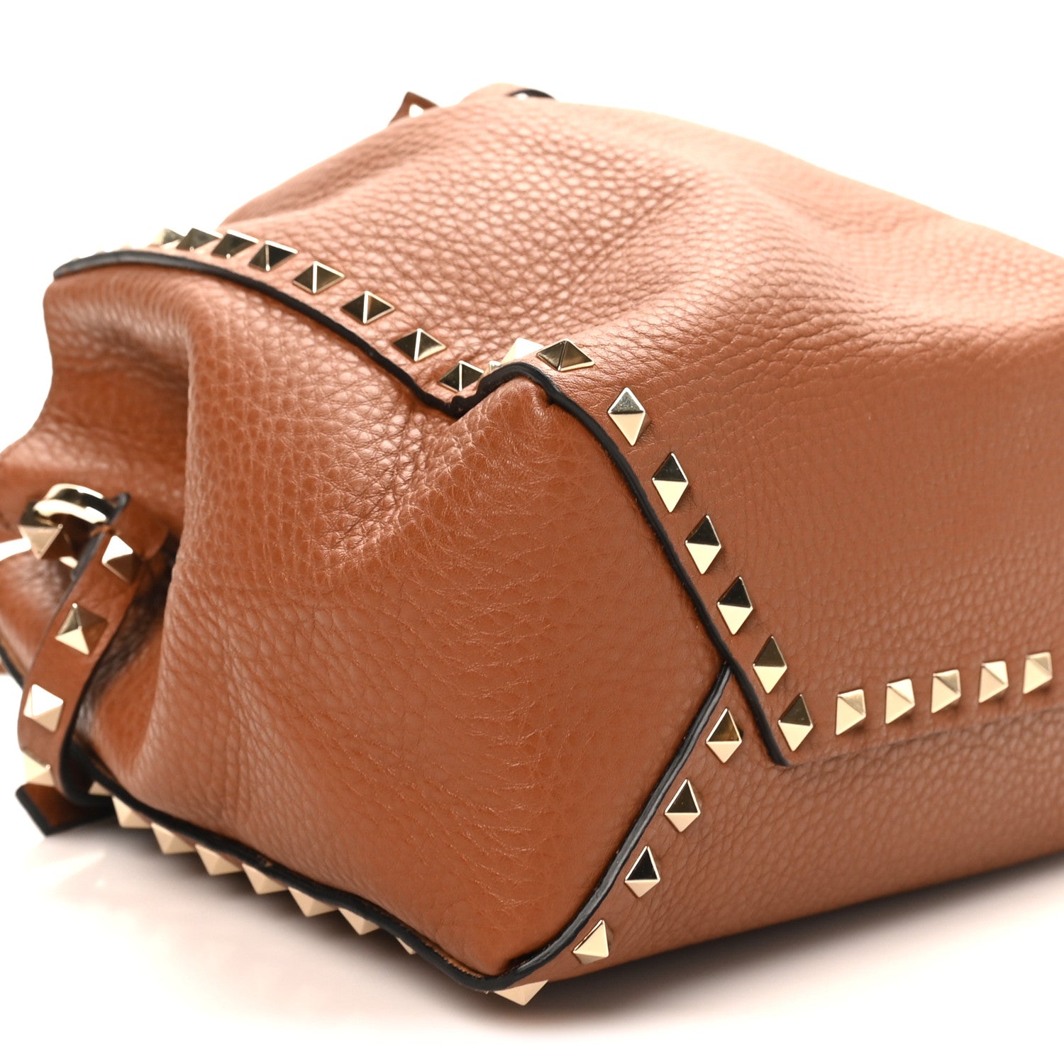 Grained Calfskin Rockstud Small Bucket Bag Selleria