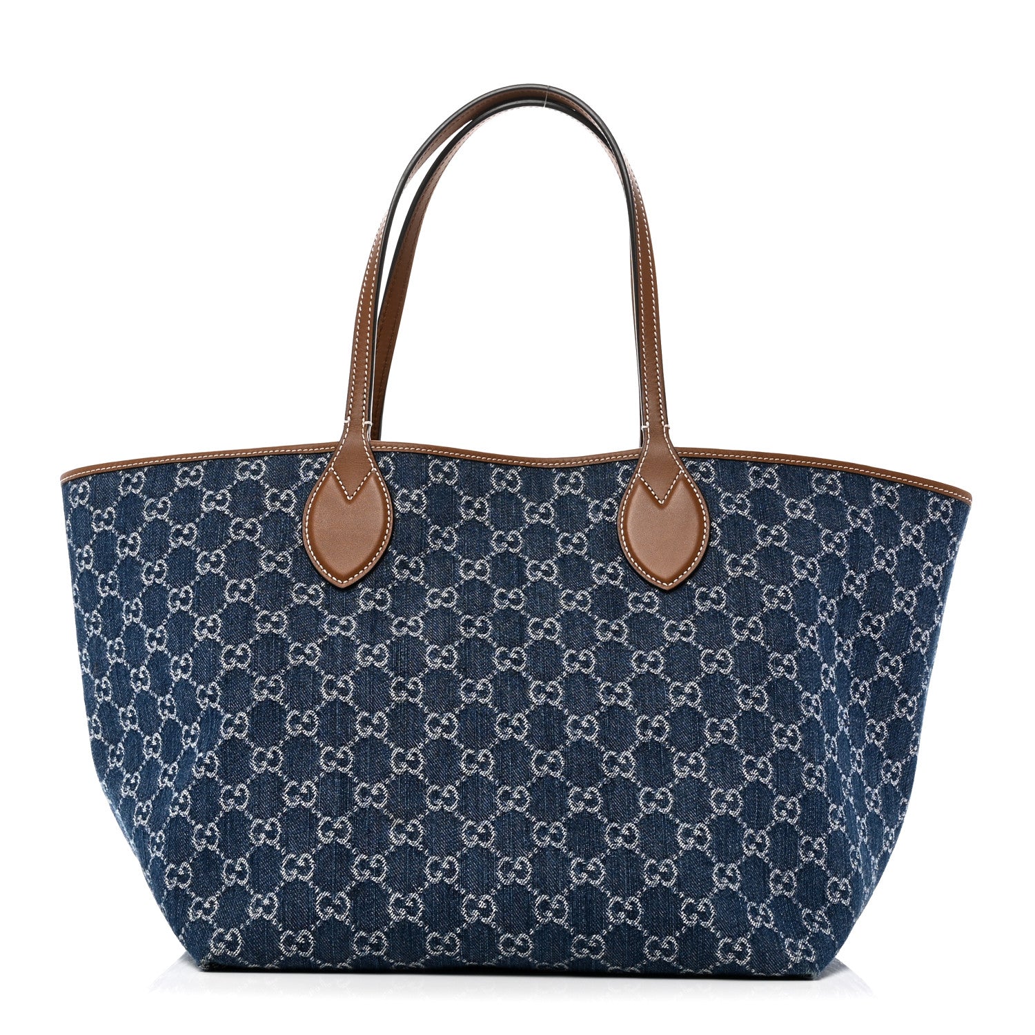New Denim GG Monogram Calfskin Large Totissima Tote Blue