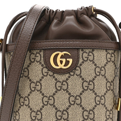 GG Supreme Monogram Ophidia Mini Bucket Bag Beige Ebony