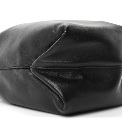 Lambskin Small Teddy Bucket Bag Black