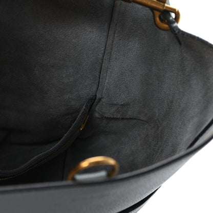 Soft Grained Calfskin Sangle Bucket Bag Storm