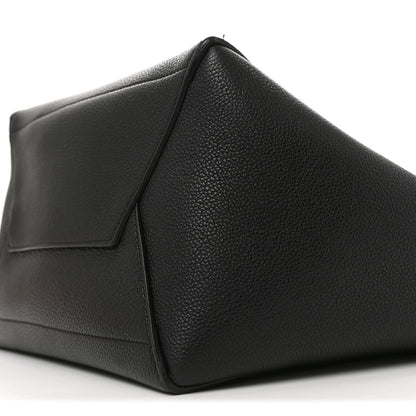 Soft Grained Calfskin Sangle Bucket Bag Black