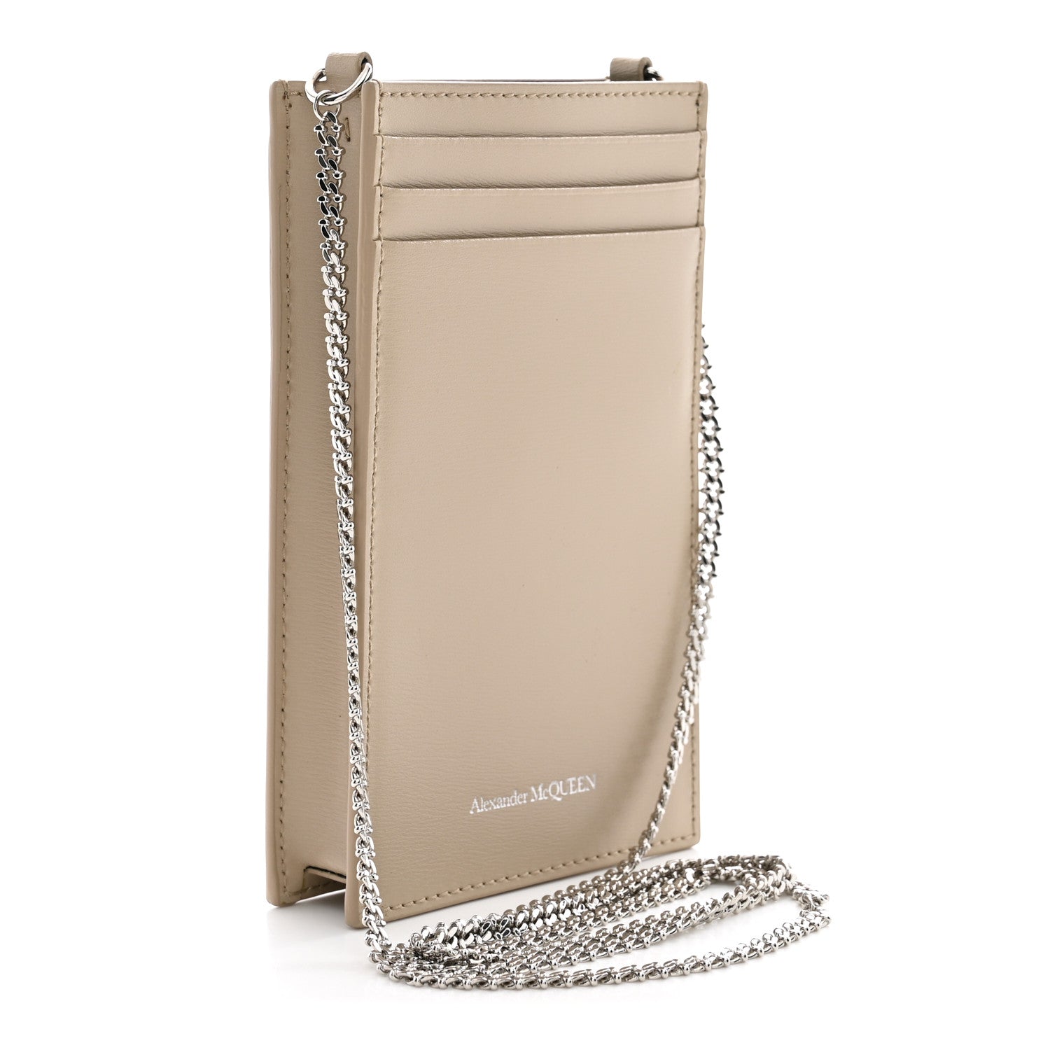 Calfskin Chain Phone Case Beige