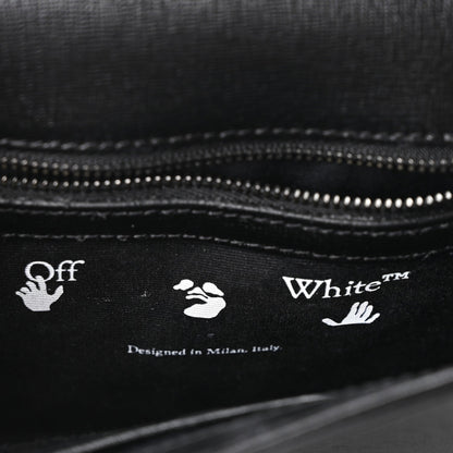 Saffiano Striped Mini Diag Binder Clip Bag Black White Indus