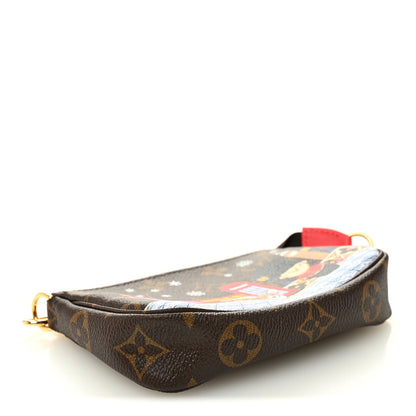 Monogram 2021 Christmas Animation London Mini Pochette Accessories Red