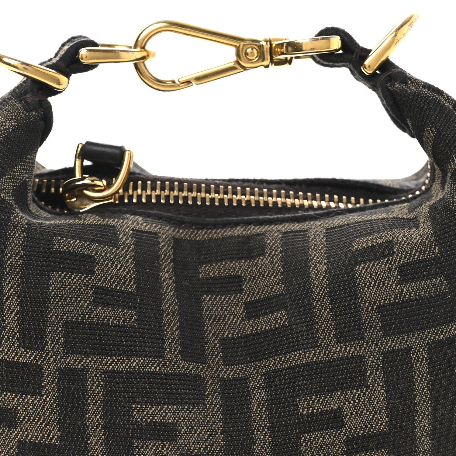 Fabric Jacquard FF 1974 Nano Fendigraphy Hobo Charm Tobacco Moro