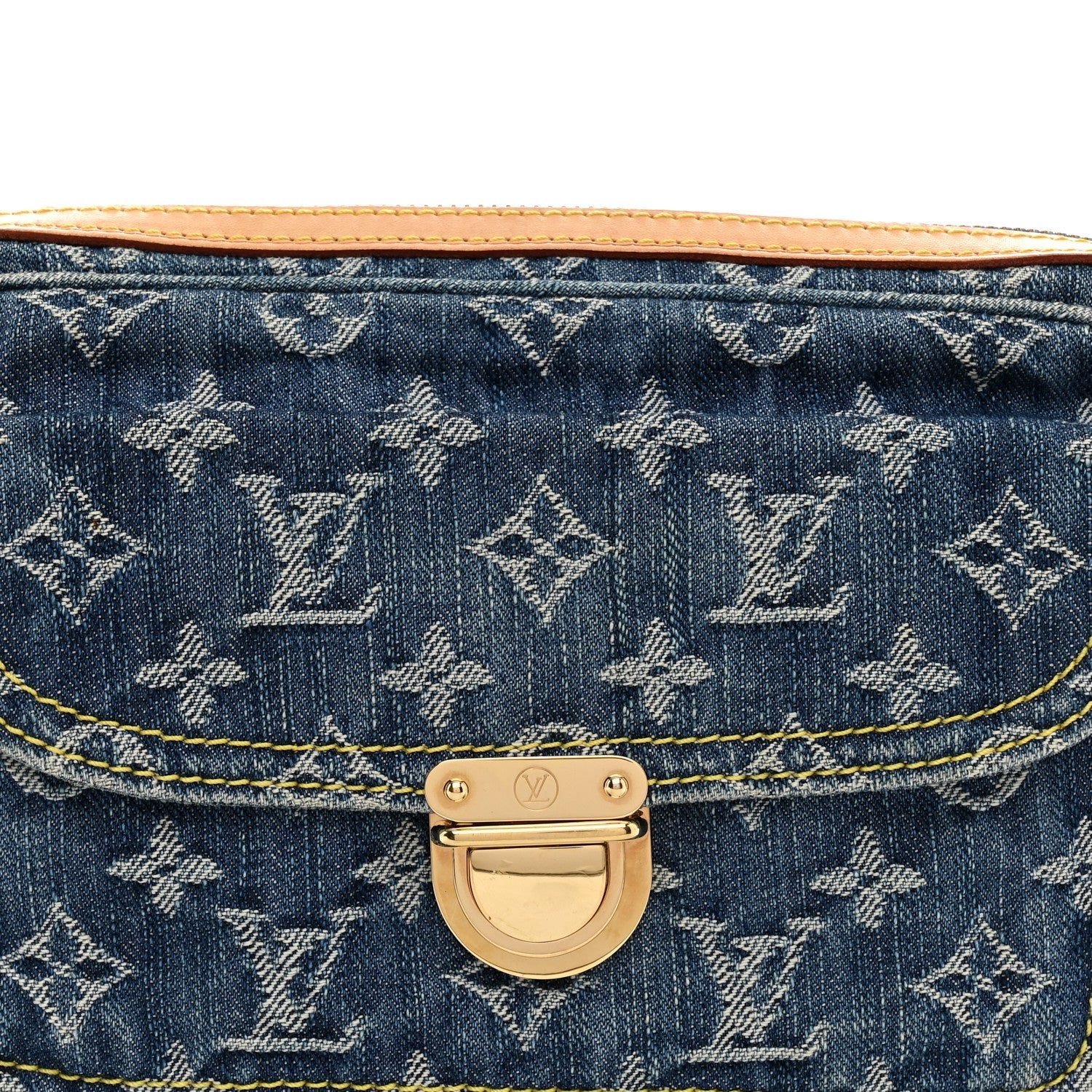 Monogram Denim Bum Bag Blue Blue