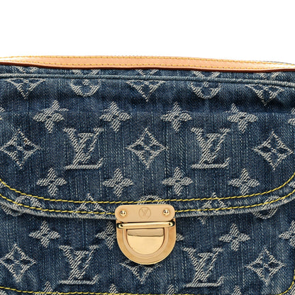 Monogram Denim Bum Bag Blue Blue