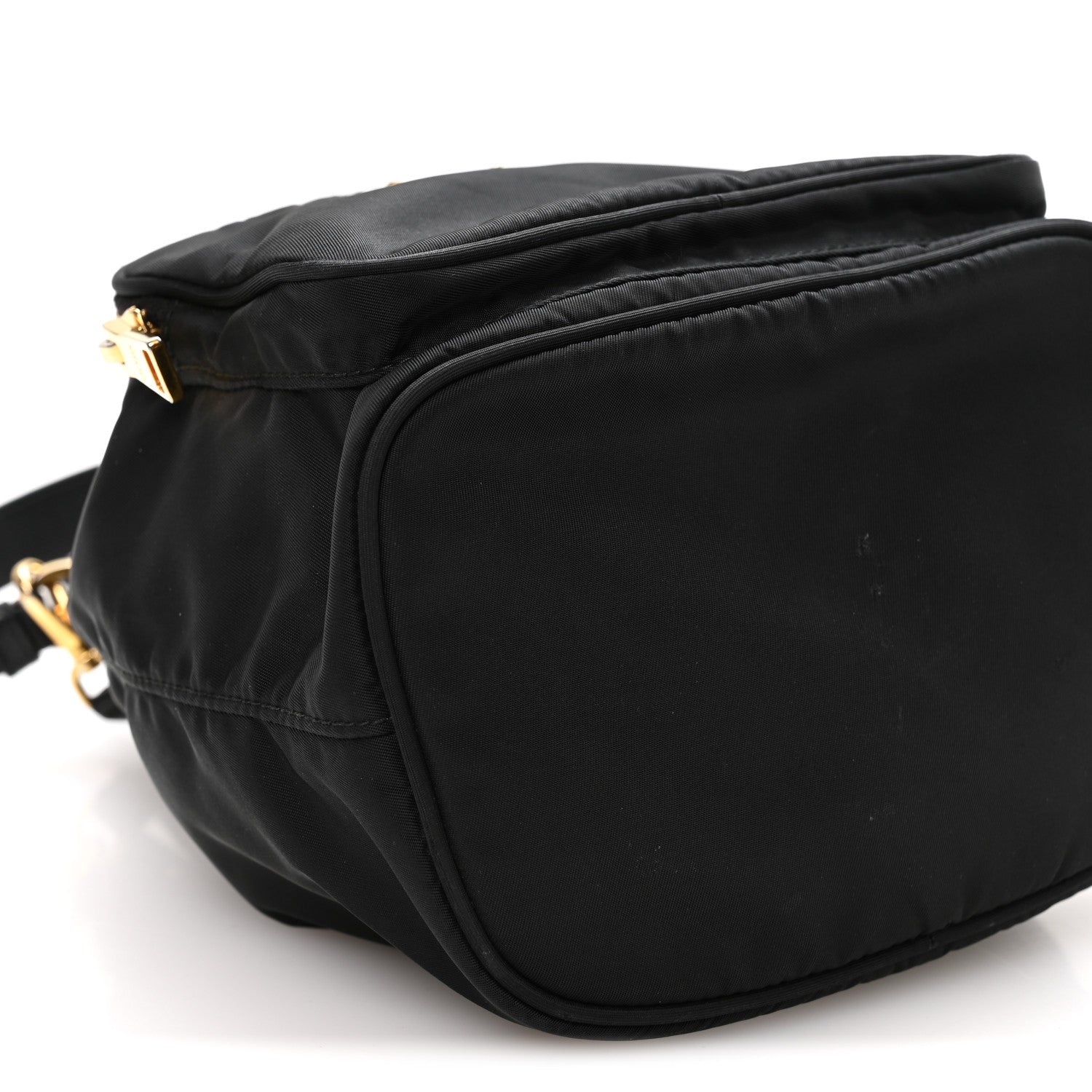 Re-Nylon Saffiano Duet Bucket Crossbody Bag Black Black