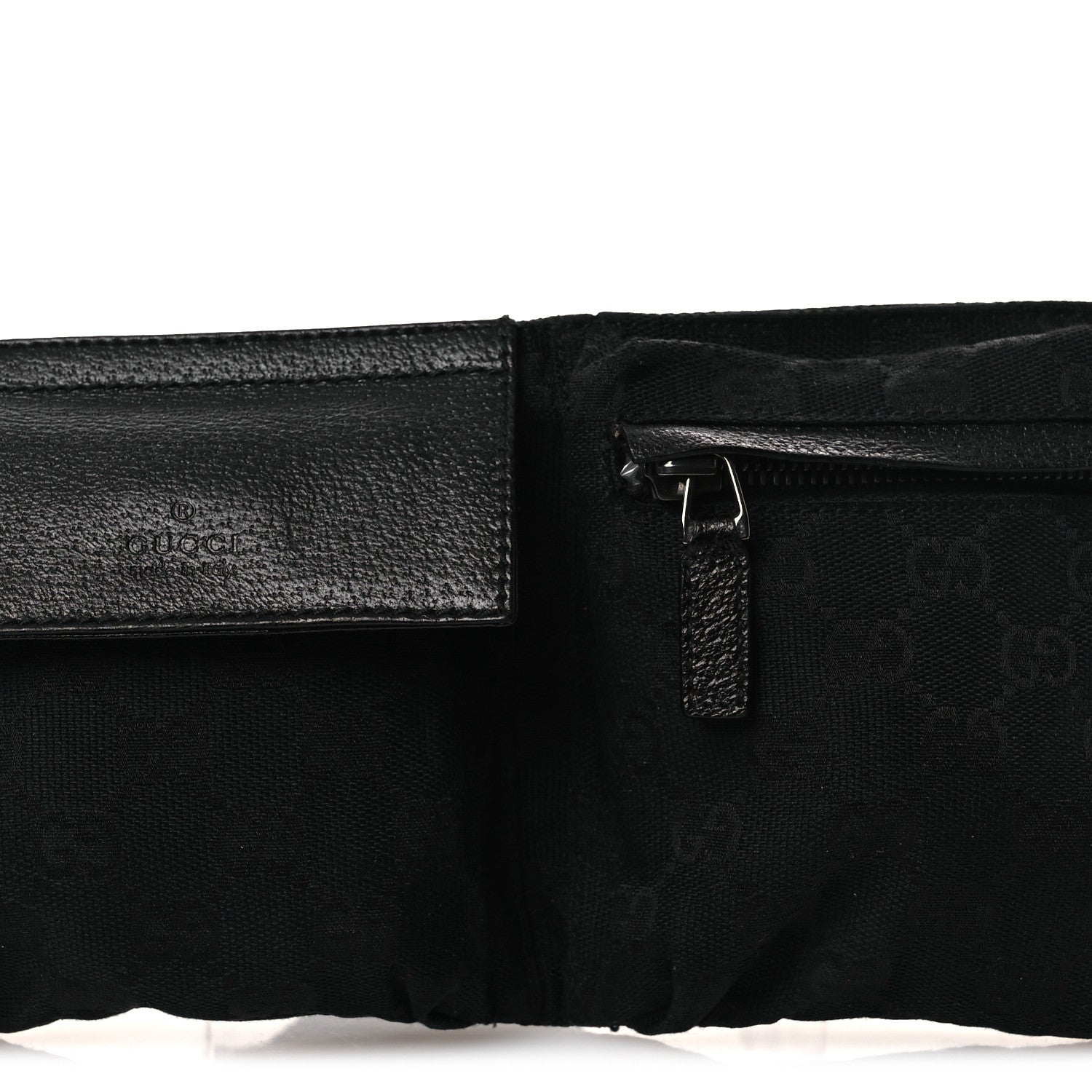 GG Monogram Double Pocket Belt Bag Black
