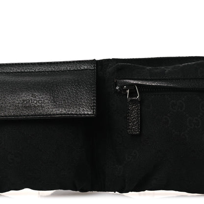 GG Monogram Double Pocket Belt Bag Black