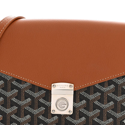 Goyardine Calfskin Chypre Wallet Pouch Black Gold