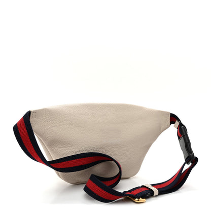 Grained Calfskin Small Logo Belt Bag White