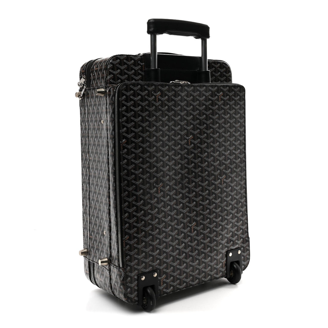 Goyardine Rolling Suitcase Trolley PM Black