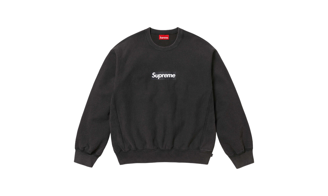Washed Box Logo Crewneck "SS25 - Black" SU25156