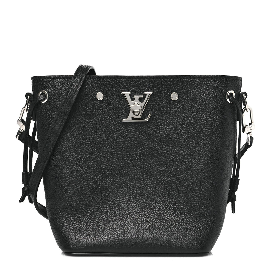 Calfskin Nano Lockme Bucket Black