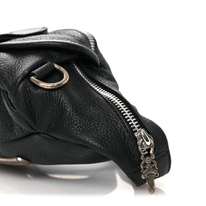 Grained Calfskin Mini Snat Pack Gunslinger Waist Bag Black