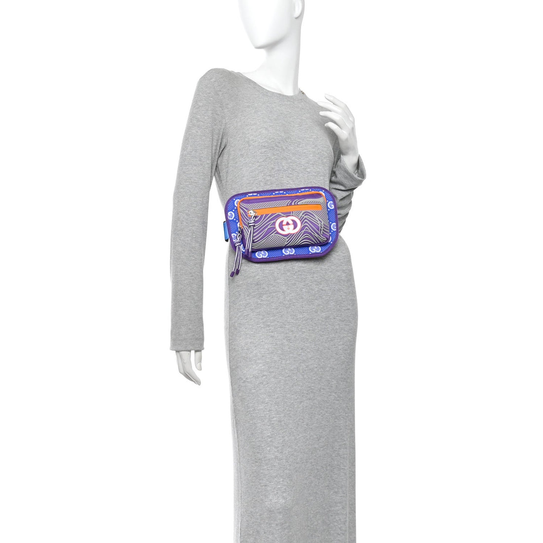 Jersey GG Monogram All Over Sporty Belt Bag Grey White Multicolor