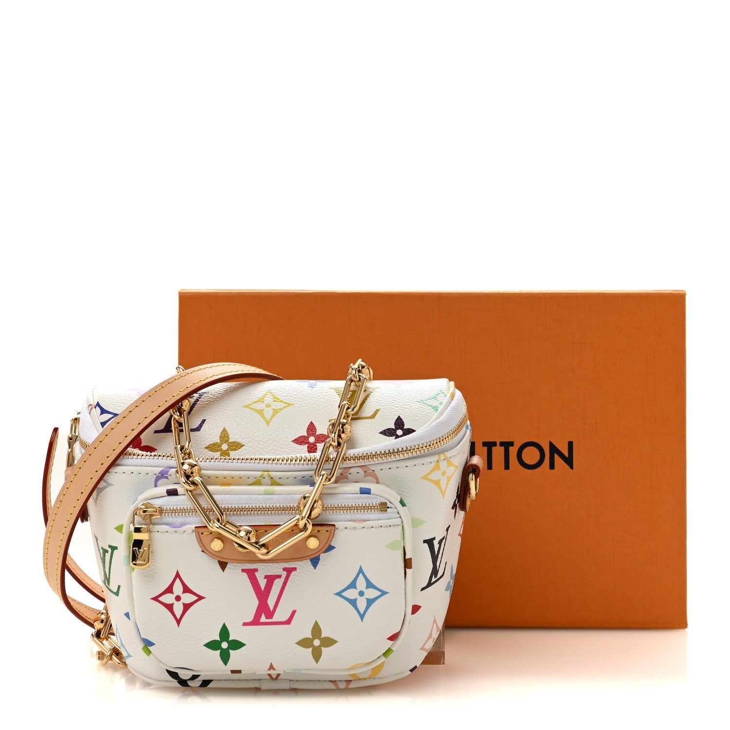 LV X TM Monogram Multicolor Mini Bumbag White