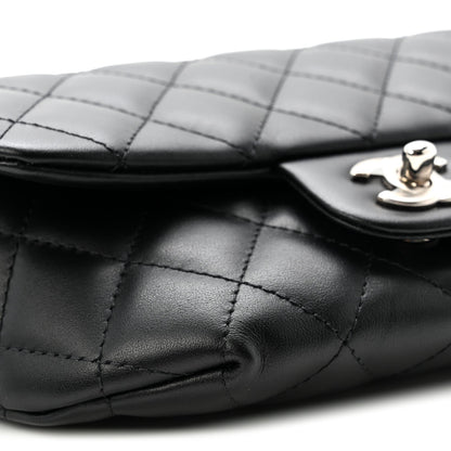 Calfskin Quilted CC Uniform Flap Belt Bag Black