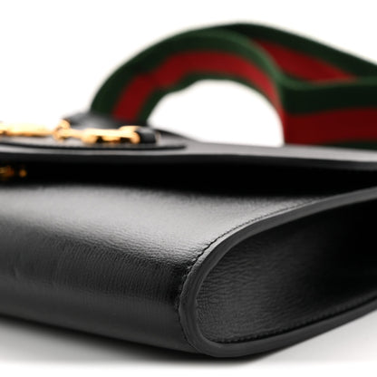 Azalea Calfskin Web Small Horsebit 1955 Crossbody Bag Black