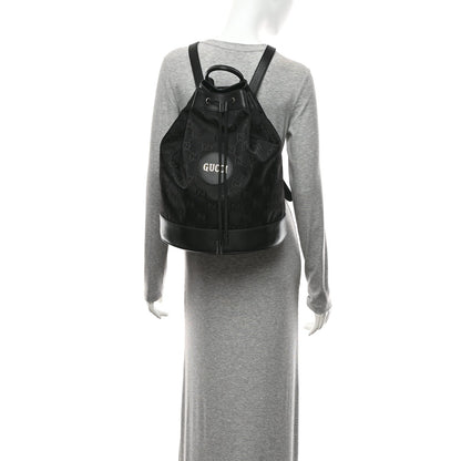 Econyl Nylon Monogram Off The Grid Drawstring Bucket Backpack Black