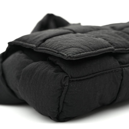 Nylon Intrecciato Padded Tech Mini Cassette Belt Bag Black