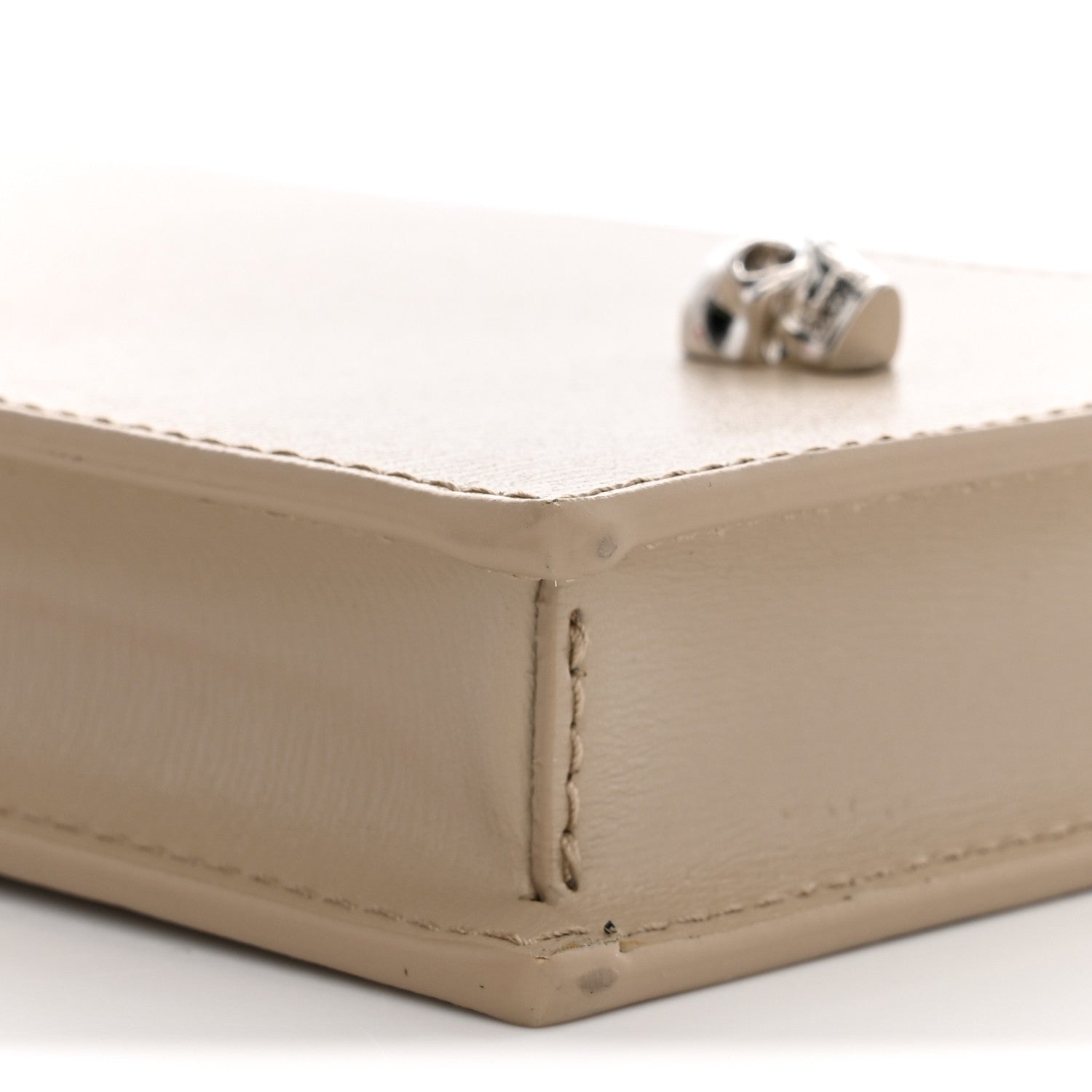 Calfskin Chain Phone Case Beige