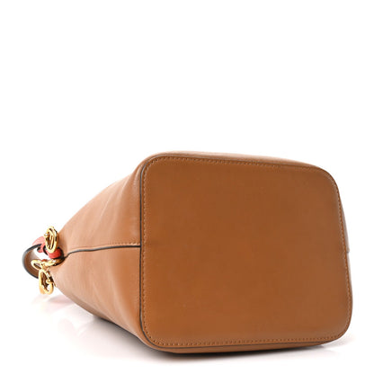 Vitello Grace F is Fendi Stamp Patch Perforated Small Mon Tresor Bucket Bag Nocciola