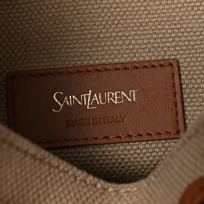 Canvas Calfskin Small Bucket Bag Desert Dust Brick
