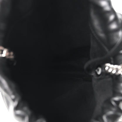 Lambskin Small Teddy Bucket Bag Black