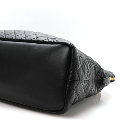 Calfskin Quilted ES Giant Travel Bag Black