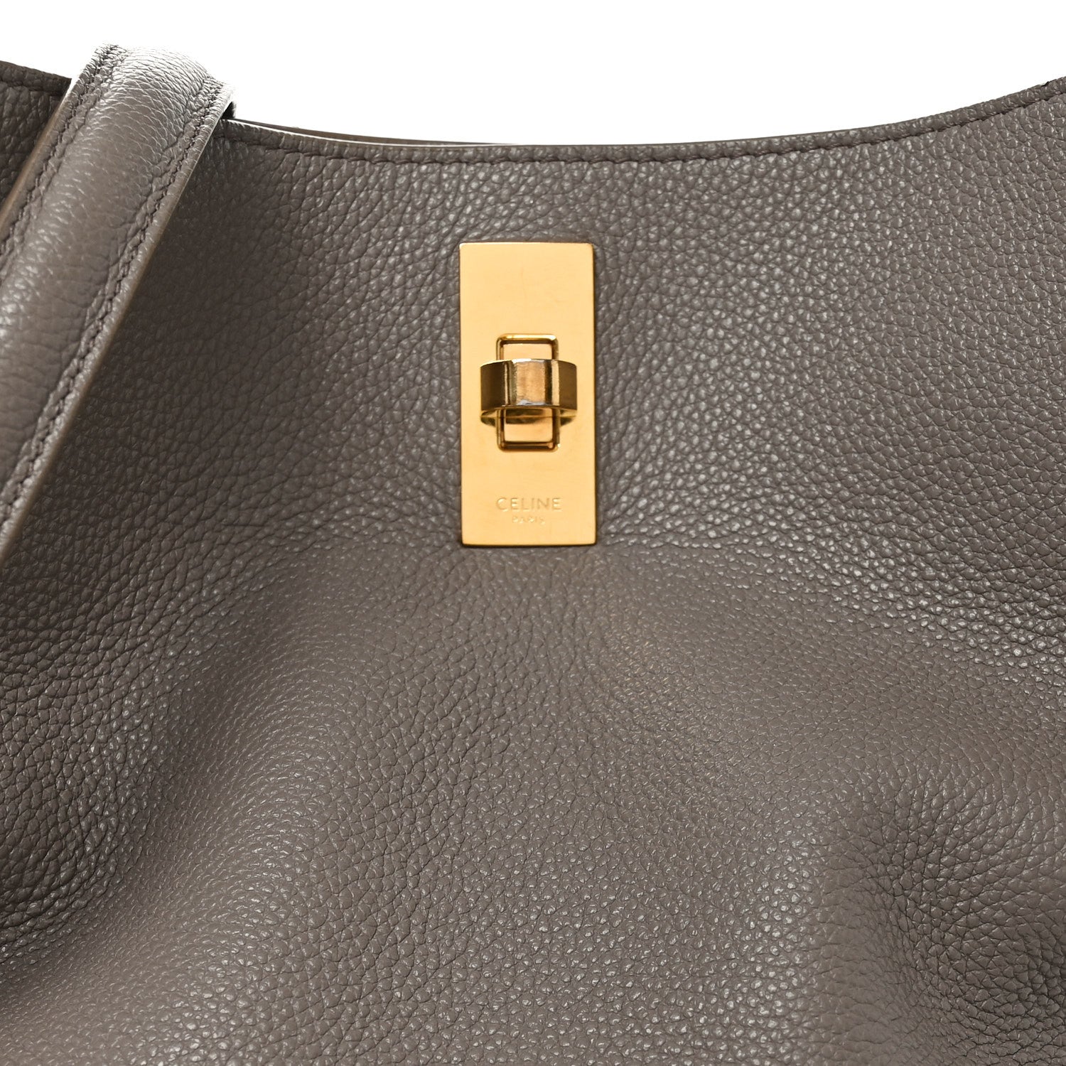 Supple Grained Calfskin Bucket 16 Bag Pebble