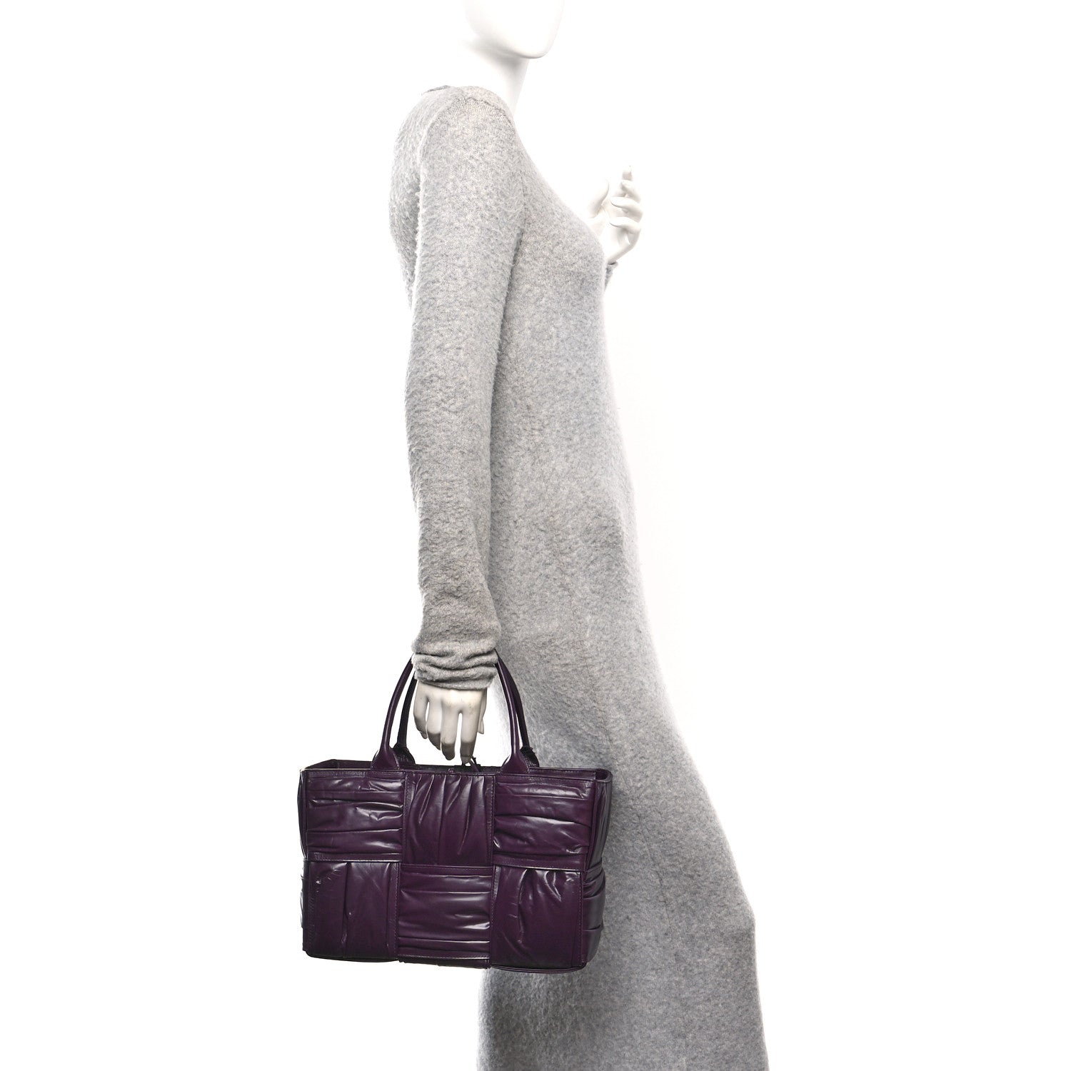 Foulard Intrecciato Pleated Medium Arco Tote Dark Mystic