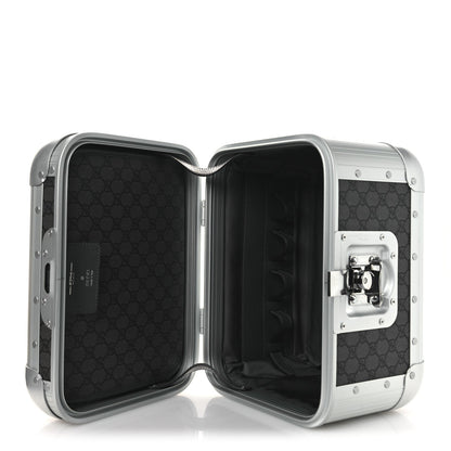 GG Supreme Monogram Aluminum Porter Beauty Case Silver