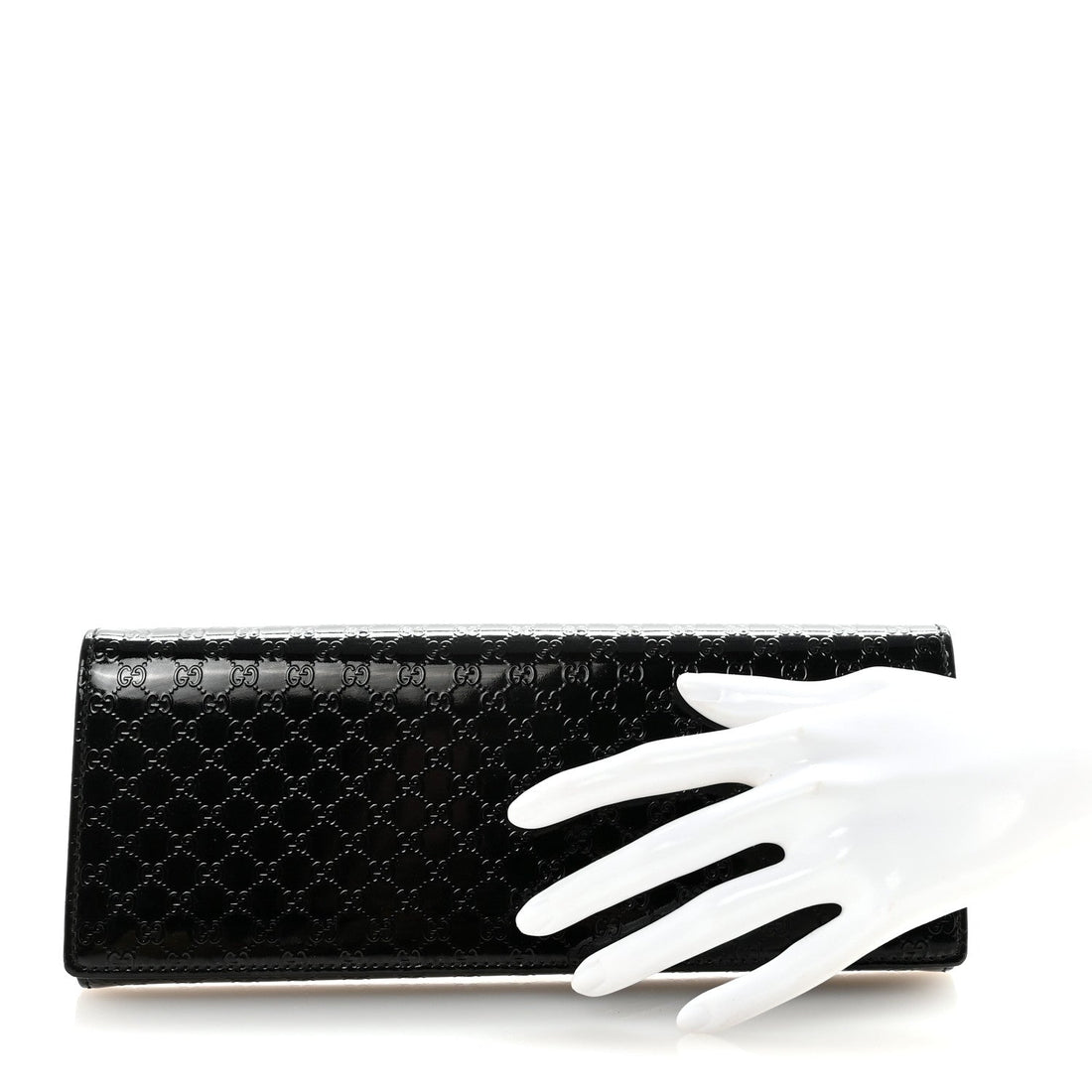 Patent Microguccissima Small Broadway Clutch Black