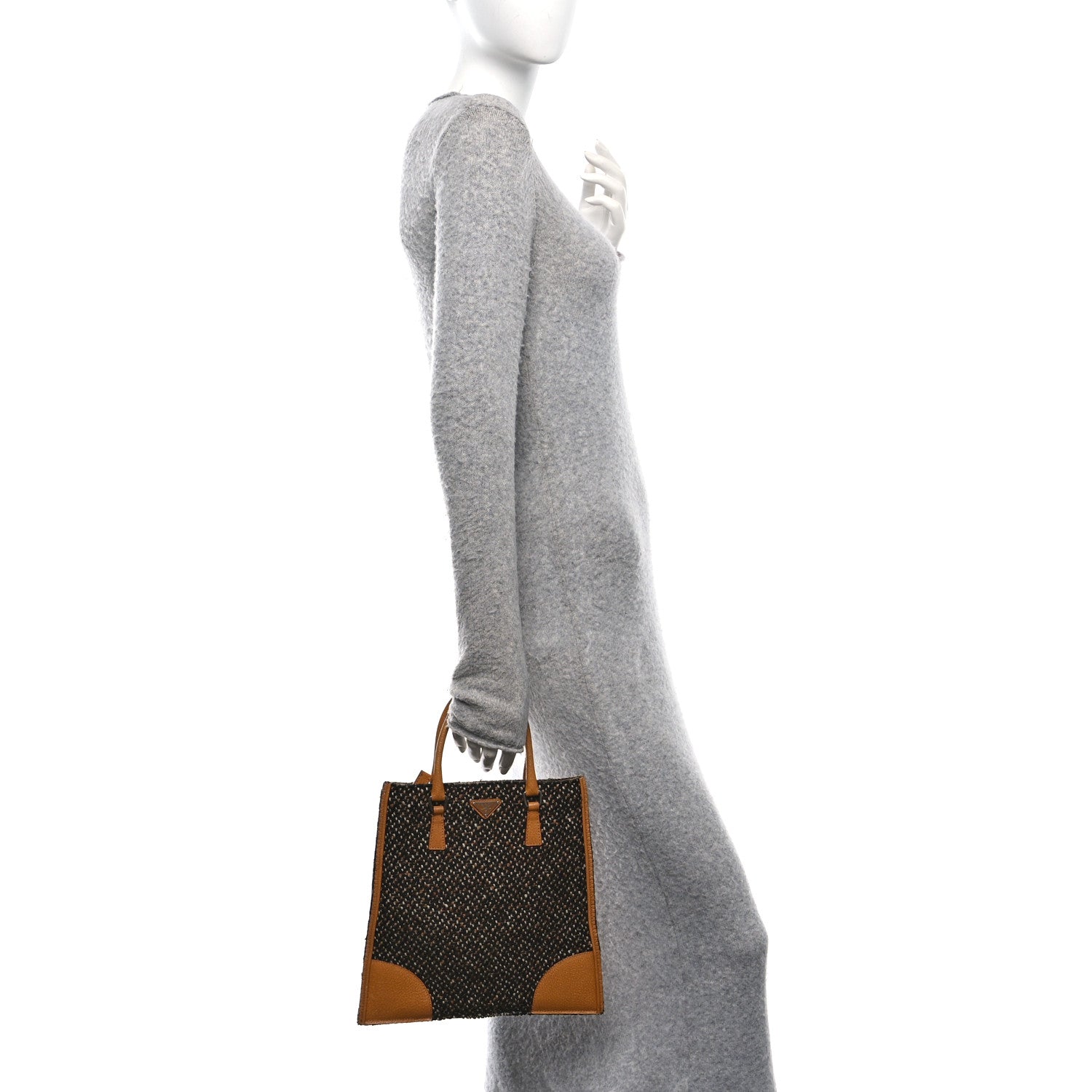 Stuoia Tweed Cinghiale Tote Marrone