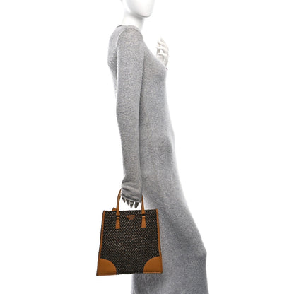 Stuoia Tweed Cinghiale Tote Marrone