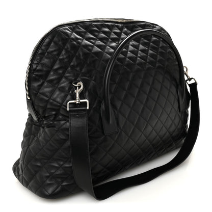 Calfskin Quilted ES Giant Travel Bag Black