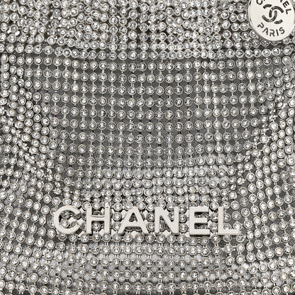 Crystal Embellished Metallic Lambskin Mini Chanel 22 Silver