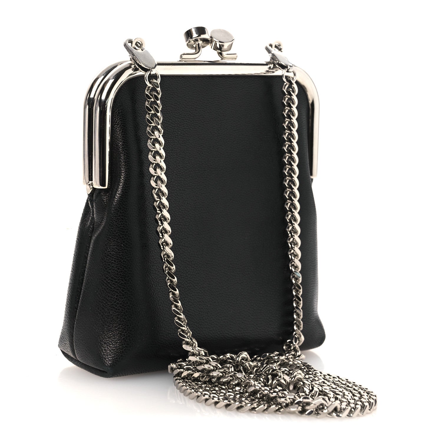 Lambskin Mini Sac Charniere Black