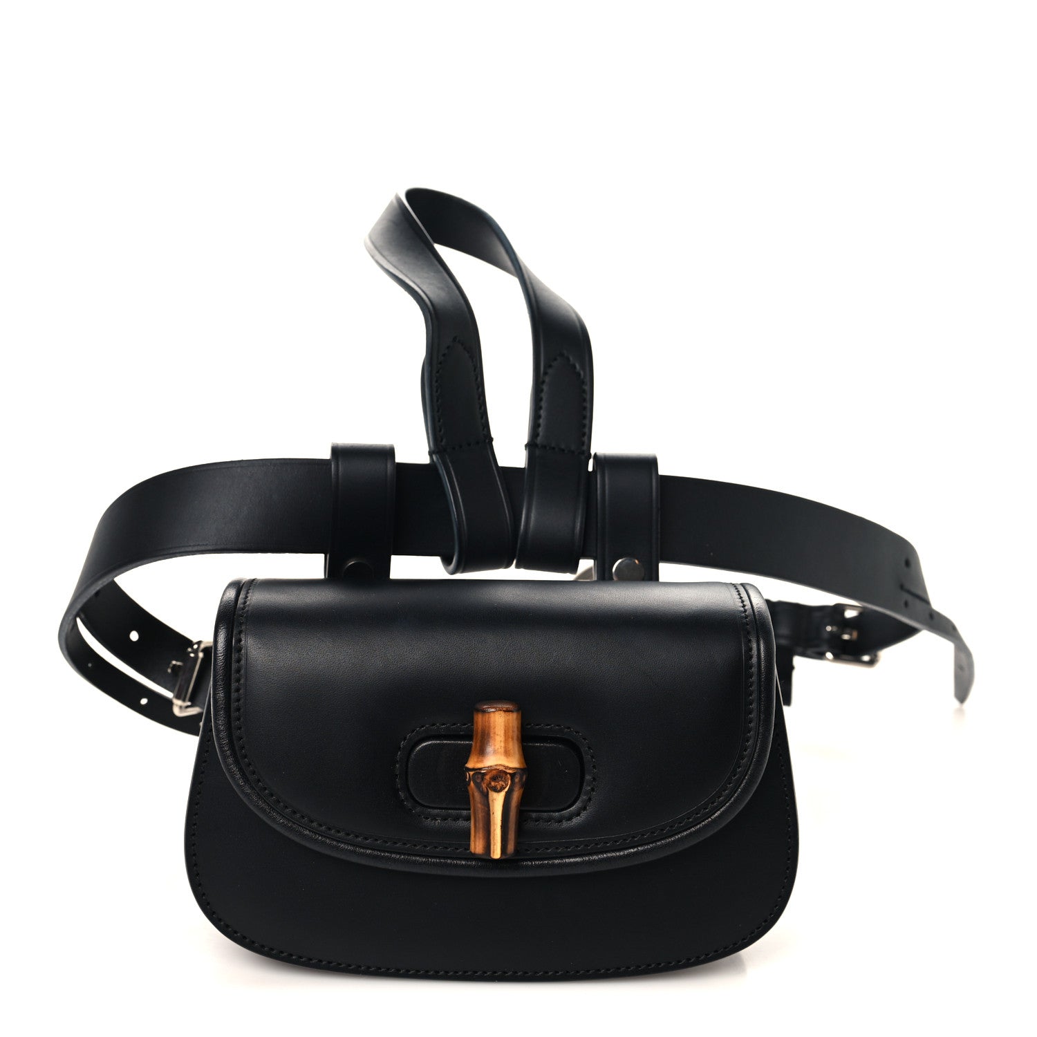 Calfskin Bamboo Mini 1947 Belt Bag 85 34  Black