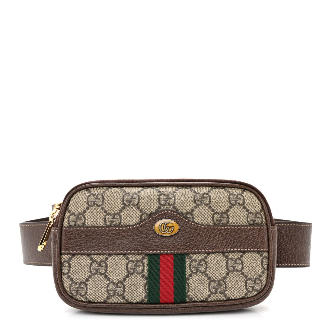 GG Supreme Monogram Ophidia Belted iPhone Case 95 38 Dark Brown
