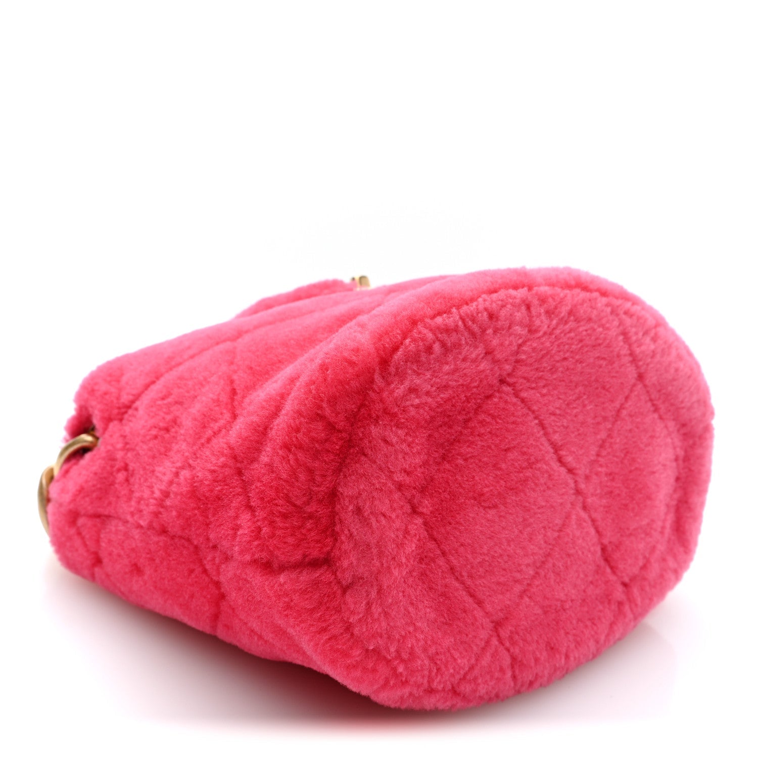 Shearling Quilted Bucket Bag Fuchsia
