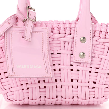 Faux Calfskin Braided Varnished XXS Bistro Basket Candy Pink