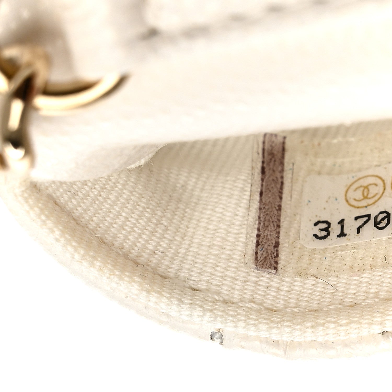 Caviar Quilted Belt Bag With Charms On Chain White
