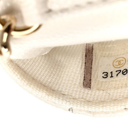 Caviar Quilted Belt Bag With Charms On Chain White