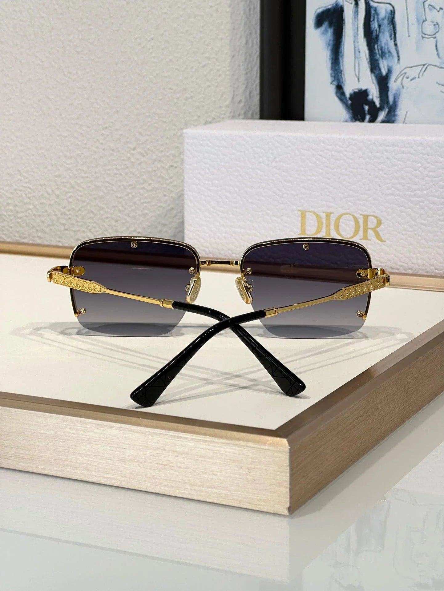 DIOR HOMME NeoDior S4U Mirrored Rectangular Sunglasses✨